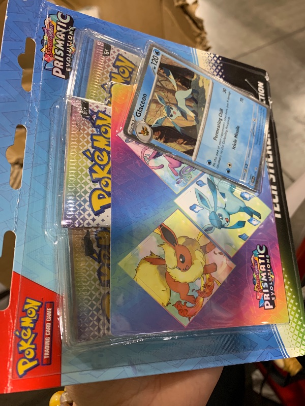 Photo 1 of Pokémon TCG: Scarlet and Violet Glaceon Sticker Collection - Prismatic Evolutions (one Holographic Promo Card and Three Expansion Packs)