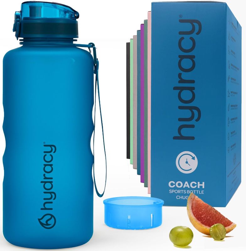 Photo 1 of Hydracy Water Bottle with Time Marker -Large BPA Free Water Bottle & No Sweat Sleeve -Leak Proof Gym Bottle with Fruit Infuser Strainer & Times to Drink -Ideal for Fitness Sports & Outdoors
