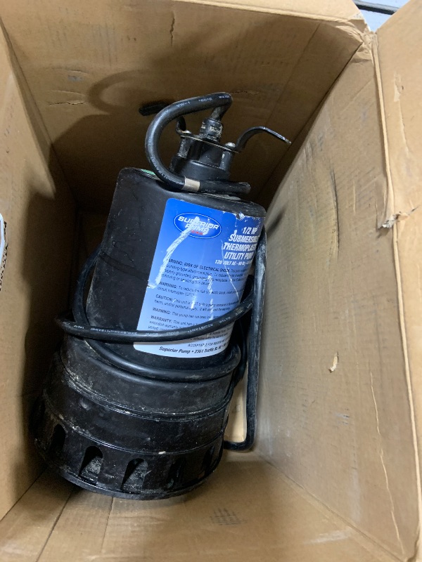 Photo 1 of Superior Pump 91570 3300GPH Thermoplastic Submersible Utility Pump with 10-Foot Cord, 1/2 HP
