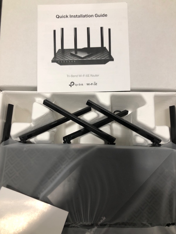Photo 1 of TP-Link AXE5400 Tri-Band WiFi 6E Router (Archer AXE75)- Gigabit Wireless Internet Router, ax Router for Gaming, VPN Router, OneMesh, WPA3, Black