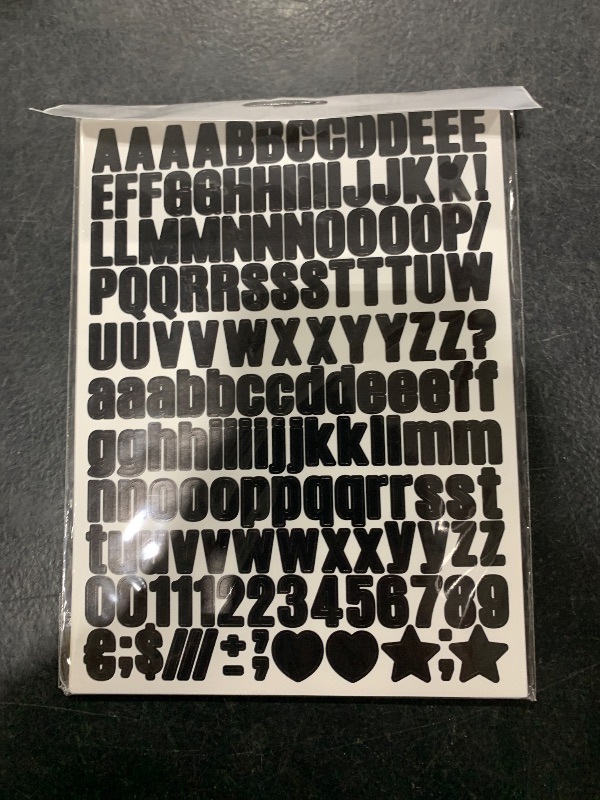 Photo 1 of 15 Sheet Small Letter Stickers - 1/2 Inch Black Vinyl Self Adhesive Alphabet Number Stickers Stick On Letters for Art Crafts Outdoor Sign Wall Mailbox Windows Doors Car Poster Board (Black, 0.5 Inch)