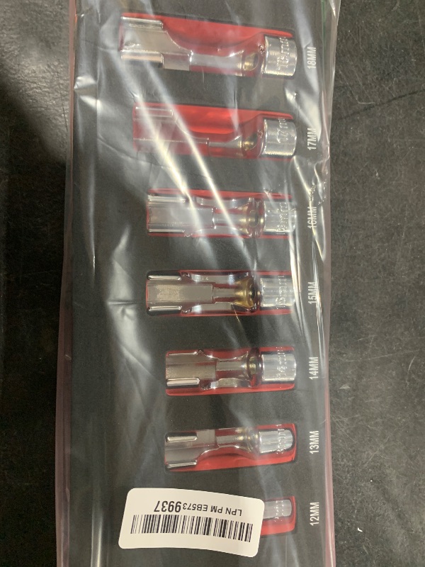 Photo 1 of 12030 Flare Nut Socket Set, 3/8" Square Drive Diesel Injector Fuel Line Socket Wrench Set, 10mm-19mm (10PCS)