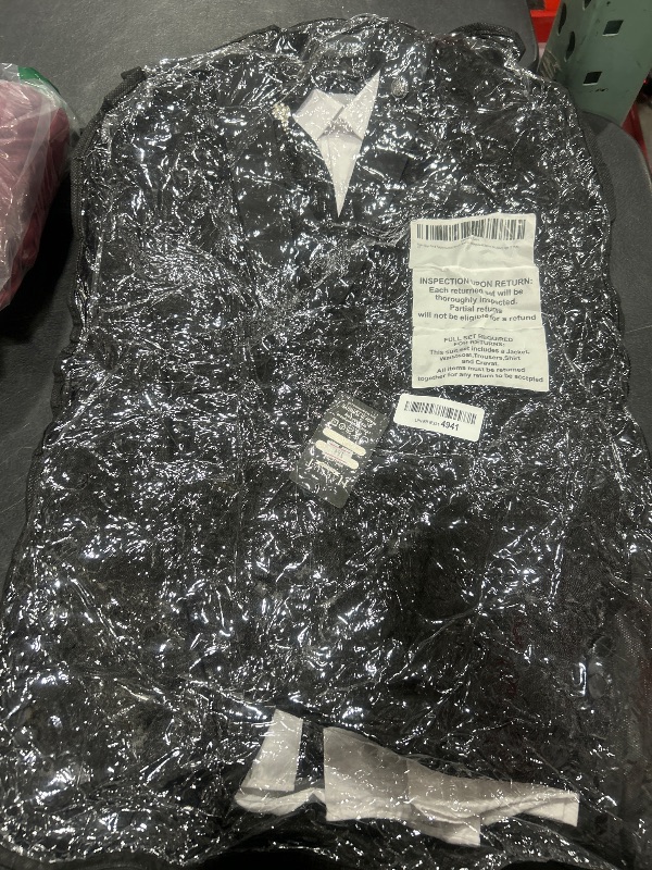 Photo 1 of Boys Floral Paisley Tuxedo Dinner Black Suit, 5 Piece Set for Pageboy Weddings & All Special Occasions, Age 12 Years US