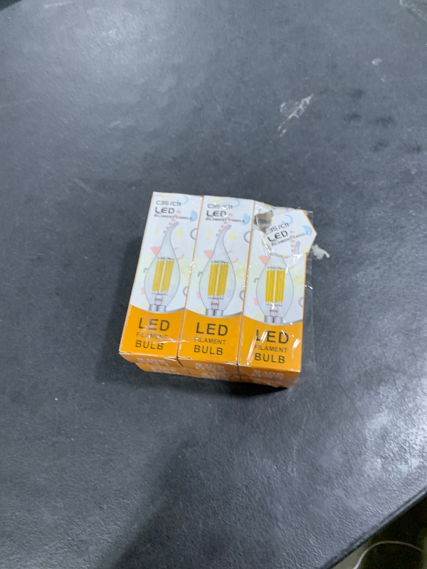 Photo 1 of E14 LED Bulb Dimmable 40W Equivalent 3000K Soft White, E14 European Candelabra Base Light Bulbs, Clear Glass Torpedo Shape, 6 Pack