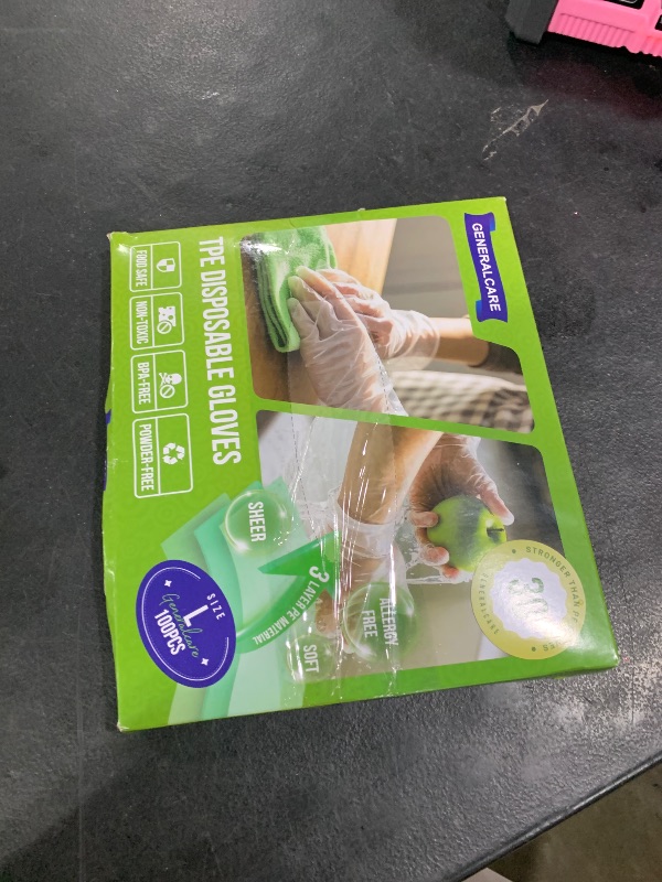 Photo 1 of GENERALCARE Ultra Strong Disposable TPE Cooking Gloves, Ideal for Cleaning and Food Prep.Latex & Powder Free Food safe 100 Pieces(L)