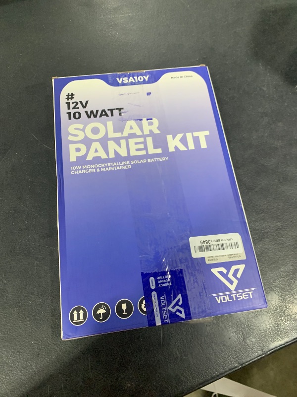 Photo 1 of Voltset Solar Battery Trickle Charger: 10 Watt 12V Solar Panel Maintainer for Car Boat - Waterproof Monocrystalline Solar Charger with Controller for RV Marine Trailer Truck Motorcycle