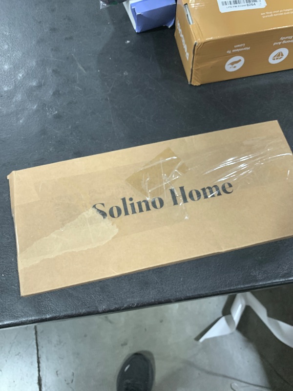 Photo 1 of Solino Home Linen Small Table Runner 36 Inches - Athena, 100% Pure Linen Chambray Olive Table Runner 14 x 36 Inch Ideal for Dresser and Coffee Tables - Summer