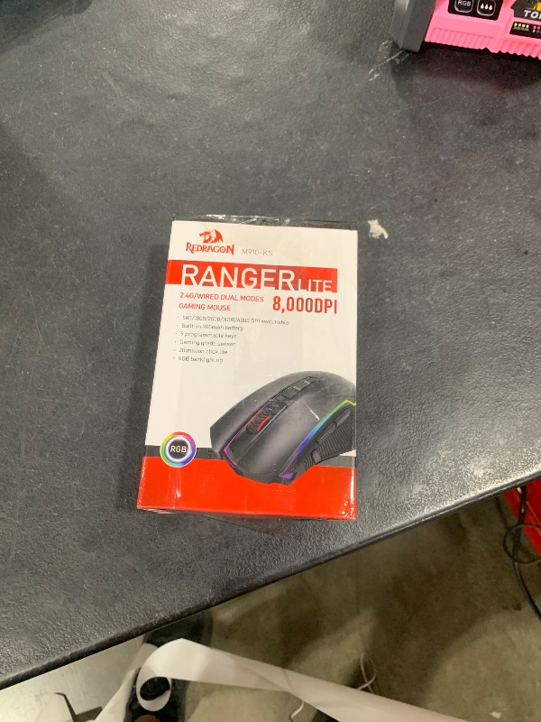 Photo 1 of Redragon Gaming Mouse, Wireless Mouse Gaming with 8000 DPI, PC Gaming Mice with Fire Button, RGB Backlit Programmable Ergonomic Mouse Gamer, Rechargeable, 70Hrs for Windows, Mac Gamer, Black