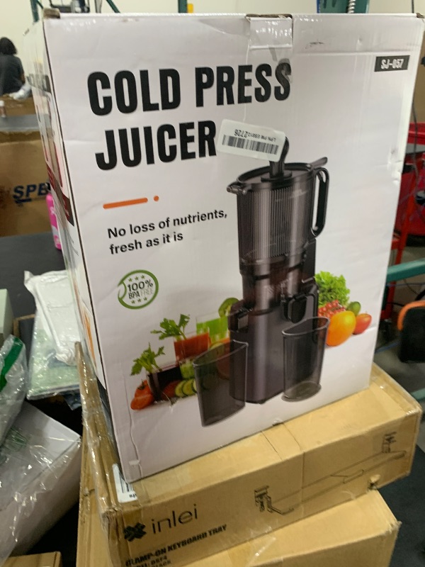 Photo 1 of Juicer Machines with 5.8" Large Feed Chute, Cold Press Juicer For Whole Vegetables and Fruits, 400W Professional Slow Masticating juicer Easy to Clean for Batch Juicing (Titanium Gray)