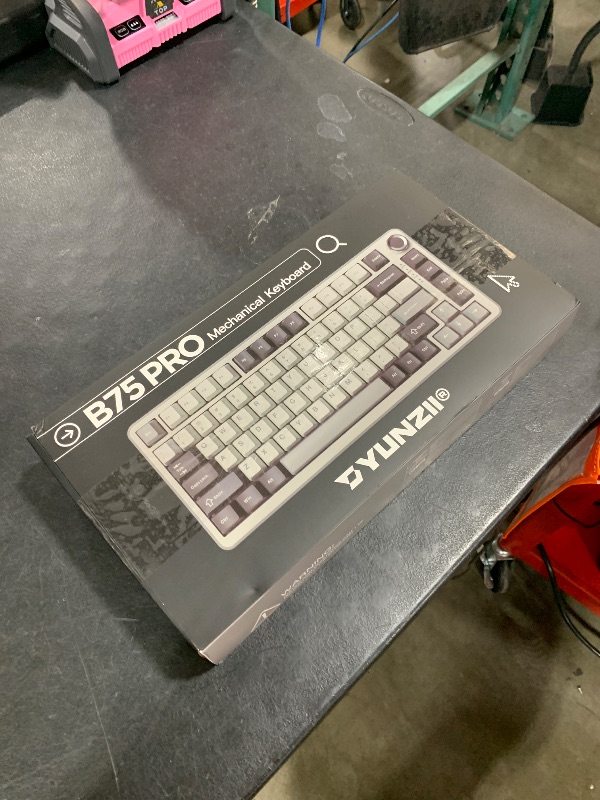 Photo 1 of YUNZII B75 PRO Wireless Mechanical Keyboard,75% Layout with Knob,Hot Swap Gasket Custom Structure,Creamy Pre-lubed Switches,RGB Backlit,Bluetooth/Type-C/2.4G for Win/Mac(Blue Grey Switch,Grey)