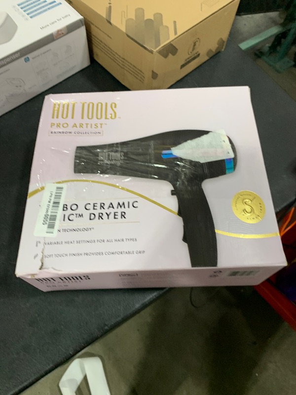 Photo 1 of HOT TOOLS Professional Ceramic Rainbow Hair Dryer - Fast Drying Blow Dryer with Quiet Operation and Ion Technology for Long-Lasting and Shinier Hair - 1875 Watts