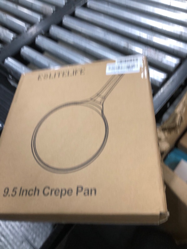 Photo 1 of ESLITE LIFE 9.5 Inch Crepe Pan with Spreader, Nonstick Ceramic Flat Skillet Dosa Tawa Comales Para Tortillas Pancake Pan, PTFE & PFOA Free, Black