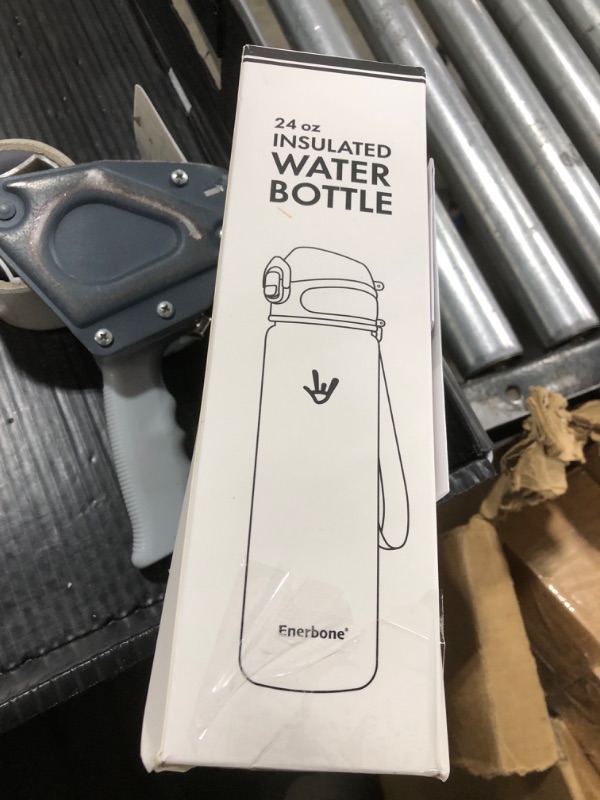 Photo 1 of Enerbone Insulated Water Bottle, 24 oz Stainless Steel Water Bottles with Carrying Strap, Double-Wall Vacuum Insulation Thermos, Leakproof Sports Bottle with Straw, Keep Drinks Hot or Cold for Hours
