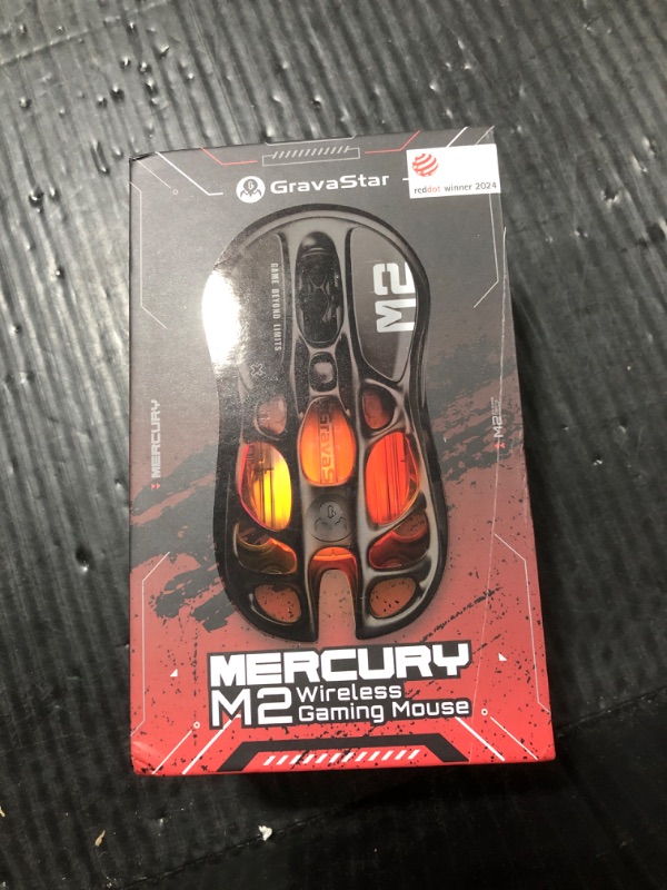 Photo 1 of GravaStar Mercury M2 Wireless Gaming Mouse with 26,000 DPI, PAW3395DM Sensor -79g Lightweight Hollowed-Out Design -5 Programmable Buttons -5 Dynamic Lightsync RGB