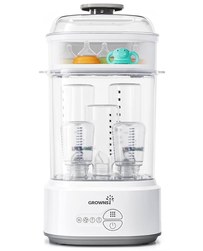 Photo 1 of GROWNSY Bottle Sterilizer and Dryer, Compact Electric Steam Baby Bottle Sterilizer (Esterilizador de Biberones), Bottle Sanitizer for Baby Bottles, Pacifiers, Pump Parts
