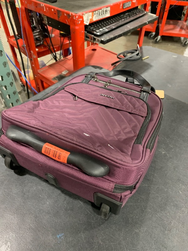 Photo 1 of VANKEAN Carry On Underseat 16-inch Multi-functional Underseater Lightweight Overnight Suitcase with Wheels, Roller Case for Men Women Travel Business, Burgundy