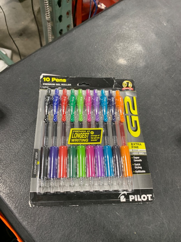 Photo 1 of Pilot G2 Premium Retractable Gel-Ink Rolling Ball Pens, Extra Fine Point (0.5mm), Assorted, 10/Pk (14168)