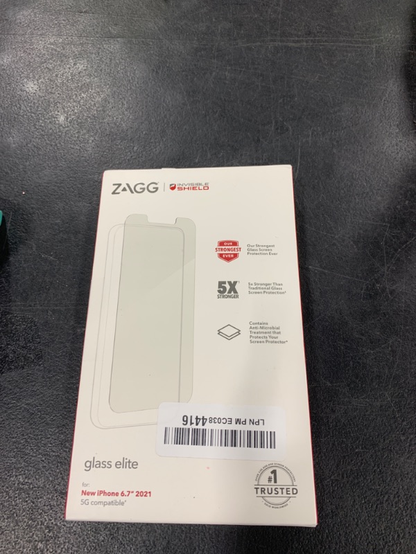 Photo 1 of ZAGG InvisibleShield Glass Elite Screen Protector for Apple iPhone 14 Plus/ 13 Pro Max - 5X Shatter Protection, Anti-Fingerprint Technology, Easy to Install