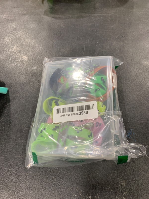 Photo 1 of RUISUER Pixel Party Favors, 28Pcs Pixel Silicone Bracelets Glow in The Dark Pixel Wristband for Pixel Theme Kids Birthday Party Decorations Supplies