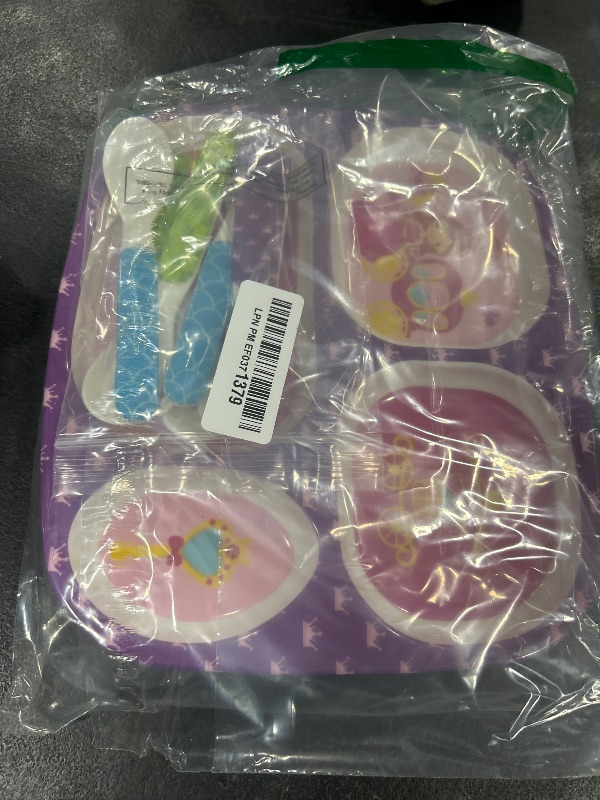 Photo 1 of Hoolerry 4 Set Dinner Plate for Kids Boys Girls Dinnerware Divided Plates with Fork and Spoon Elk Shark Dinosaur Vehicle Excavator Unicorn Kids Dishes for Top Rack Dishwasher Safe(Mermaid)
