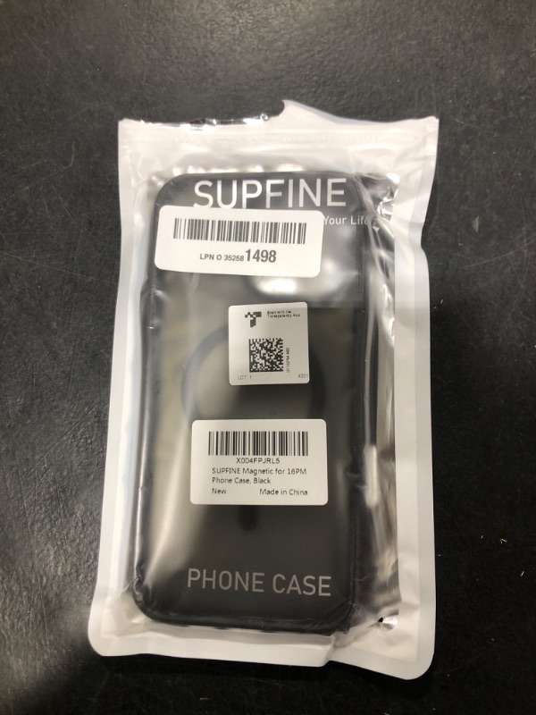 Photo 1 of SUPFINE Magnetic for iPhone 16 Pro Max Case (Compatible with MagSafe) (Military Grade Drop Protection) Slim Translucent Matte Shockproof with Anti-Fingerprint Phone Case, Black
