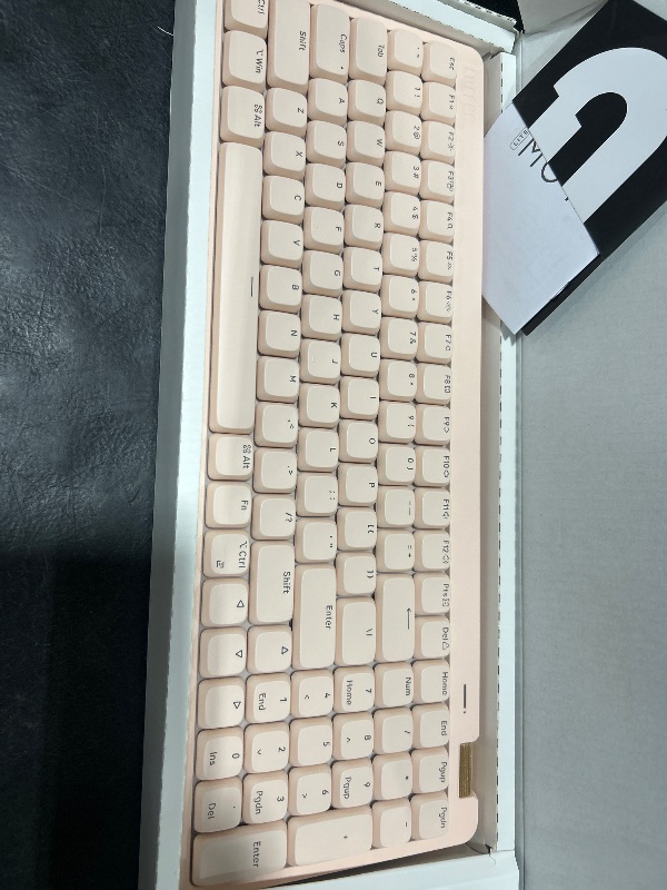 Photo 1 of Flow Lite 84 Keys Low Profile Mechanical Keyboard, 75% Swappable Rechargeable Wireless Keyboard with 2.4G Receiver, Bluetooth and Wired Connection for Windows, Mac/Spector Linear Switches (Flamingo)
