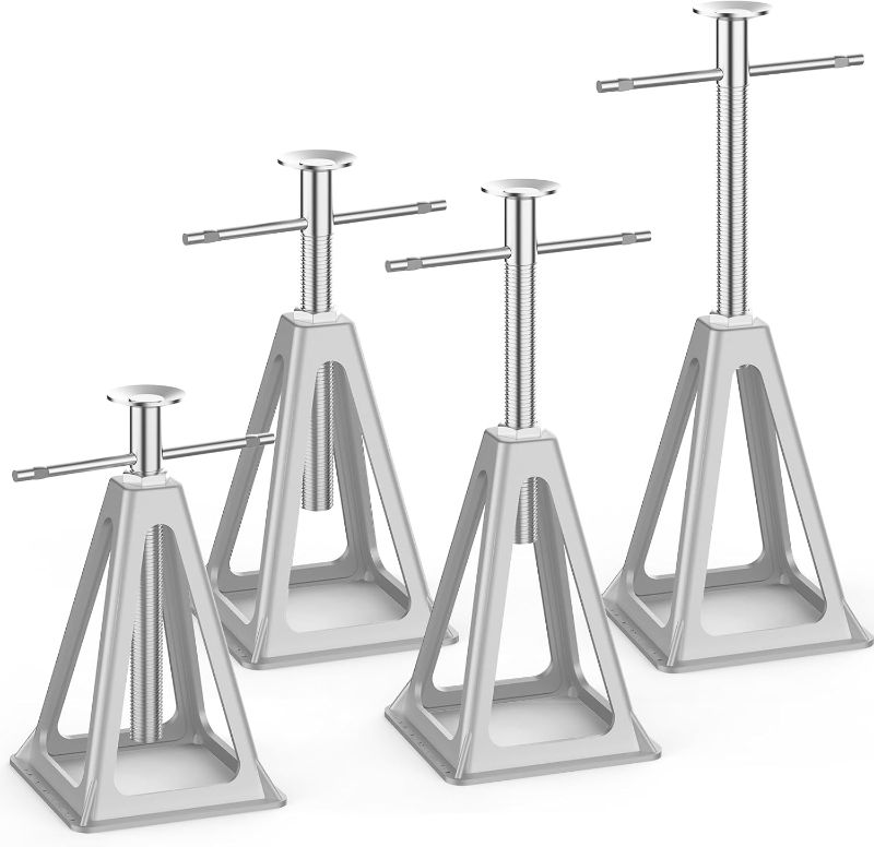 Photo 1 of RV Stack Jacks 4 Pack, Screw Jack Stands for RV Camper Travel Trailer Leveling, Aluminum Stabilizer Jacks, Single Support Unloading Up to 6000 Lbs, Adjustable from 11" to 17"

