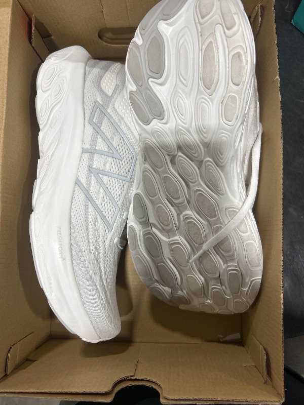 Photo 1 of New Balance Men's M1080W13 Running Shoe, White/Light Silver Metallic, 10 X-Wide