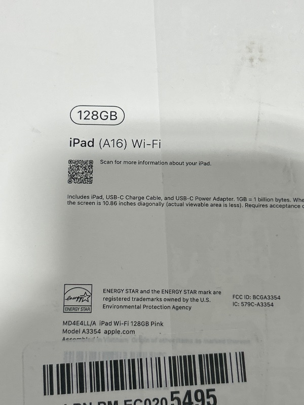 Photo 1 of Apple iPad 11-inch: A16 chip, 11-inch Model, Liquid Retina Display, 128GB, Wi-Fi 6, 12MP Front/12MP Back Camera, Touch ID, All-Day Battery Life — Pink