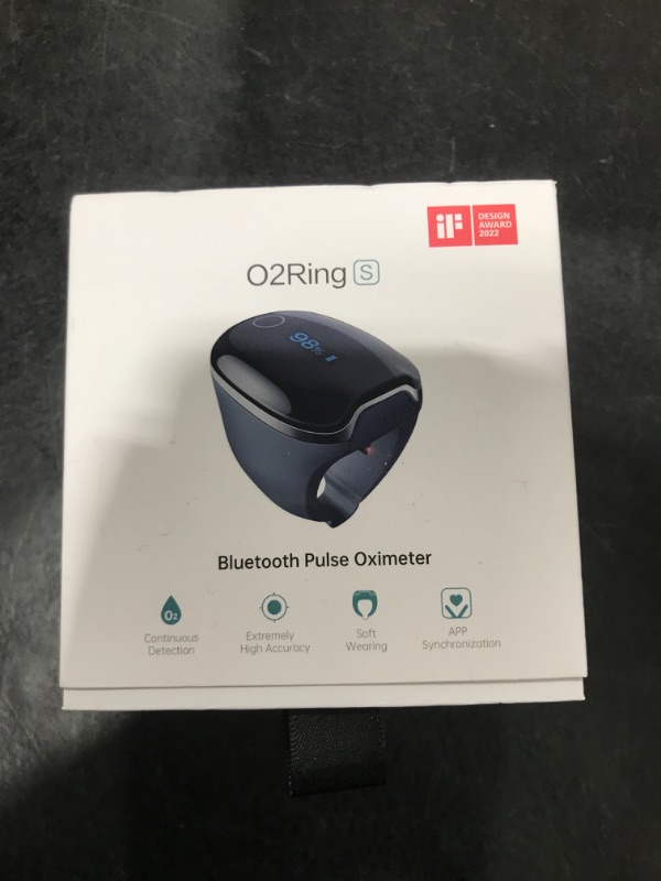 Photo 1 of Wellue O2Ring-S Oxygen Monitor with Vibration Reminder, Bluetooth Pulse Oximeter Tracks SPO2 and Pulse Rate, 24 hrs Battery Life, 4*10 Hours Built-in Memory, Rechargeable Pulse Ox with Free PC & APP