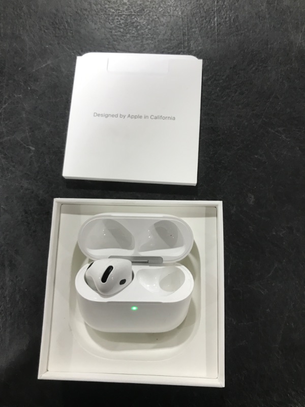 Photo 1 of Apple AirPods 4 Wireless Earbuds, Bluetooth Headphones, with Active Noise Cancellation, Adaptive Audio, Transparency Mode, Personalized Spatial Audio, USB-C Charging Case, Wireless Charging, H2 Chip