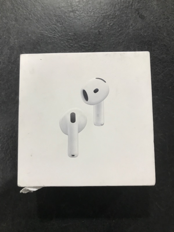 Photo 1 of Apple AirPods 4 Wireless Earbuds, Bluetooth Headphones, with Active Noise Cancellation, Adaptive Audio, Transparency Mode, Personalized Spatial Audio, USB-C Charging Case, Wireless Charging, H2 Chip
