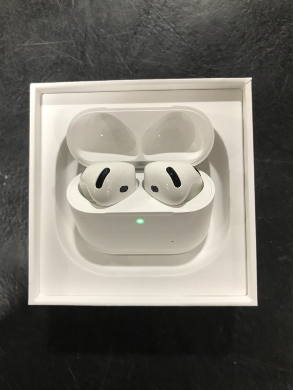 Photo 1 of Apple AirPods 4 Wireless Earbuds, Bluetooth Headphones, with Active Noise Cancellation, Adaptive Audio, Transparency Mode, Personalized Spatial Audio, USB-C Charging Case, Wireless Charging, H2 Chip