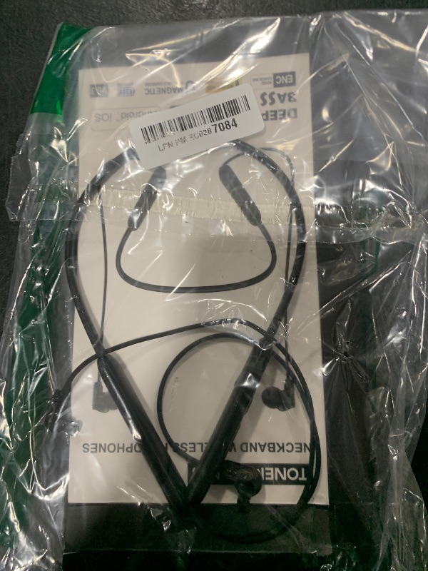 Photo 1 of TONEMAC N18 Neckband Bluetooth Earbuds, Wireless Bluetooth 5.2 Headphones with Microphone, Ultra-Lightweight Comfort, IPX7 Waterproof, Deep Bass Strong Beat, 20H Playtime, Magnetic Earphones -Black