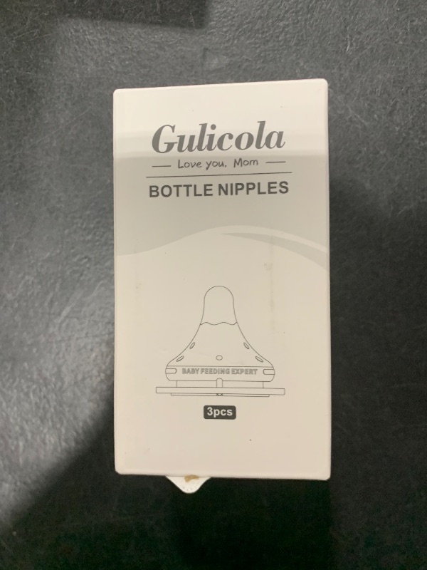 Photo 1 of Gulicola Natural Flow Baby Bottle Silicone Nipple Level 2, Medium Flow (M), 3+ Months, 3 Counts (Pack of 1)