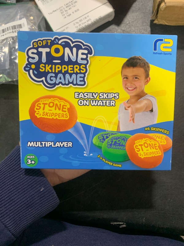 Photo 1 of Soft Stone Skippers Game – Fun Pool Toys for Kids All Ages - 4 Pack Water Skipping Discs Set – Best Beach Games Gifts for Boys & Girls Ages 5 6 7 8 9 10 11 Year Old & Up - Water Bouncing Skip Ball Toy