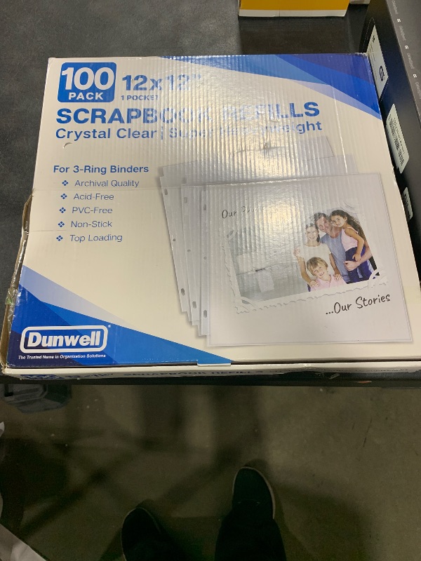 Photo 1 of Dunwell Scrapbook Refill Pages 12x12 - (100 Pack) Super Heavyweight, Fits 3-Ring Scrapbooking Binders, Standard 12 x 12 Photo Album Pages, Sheet Protectors, Paper Inserts Not Included