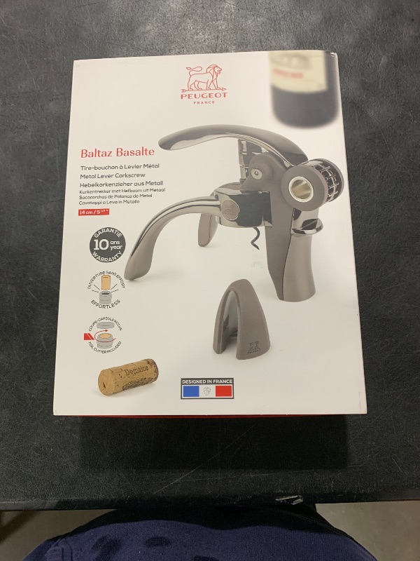 Photo 1 of Peugeot - Baltaz Corkscrew - Lever-Style Bottle Opener with Foil-Cutter, Basalt, 5.5 Inches