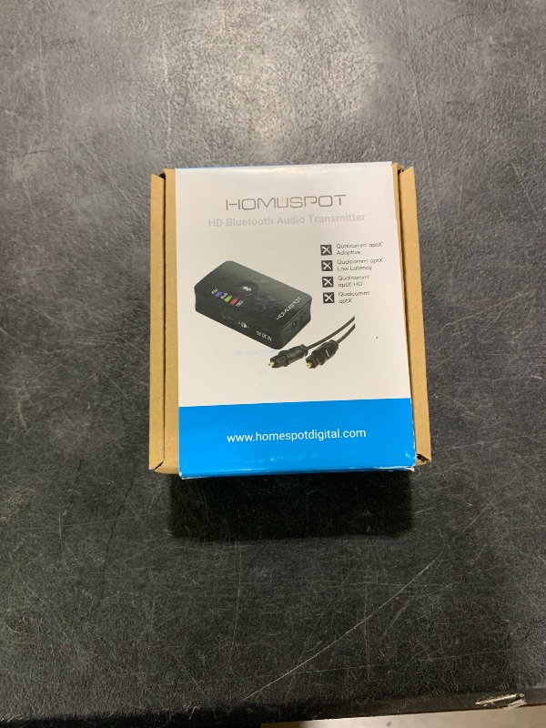 Photo 1 of HomeSpot Bluetooth 5.3 Audio Transmitter for TV - aptX Low Latency, Dual Stream, Optical/RCA/3.5mm Audio Adapter