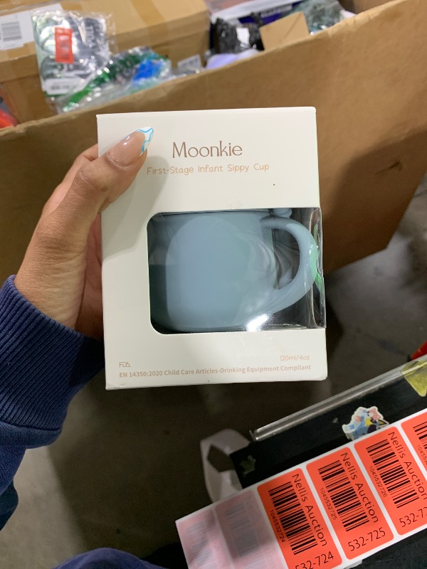 Photo 1 of Moonkie Silicone Baby Sippy Cups | 3 Stages Training Cup Straw Cup for Infants Toddlers and Kid | 4 oz 1Pack