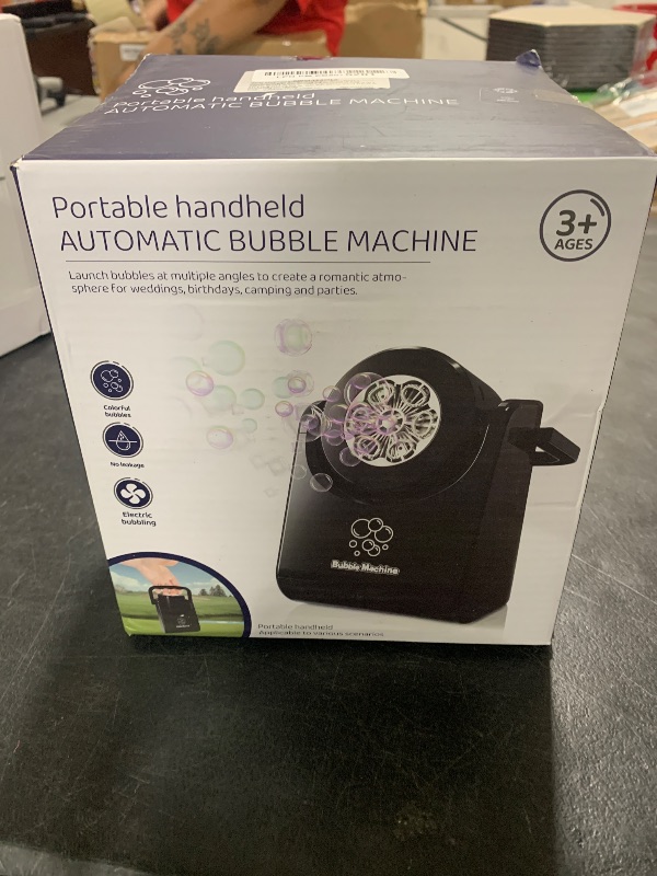 Photo 1 of Bubble Machine for Kids Toddlers,Automatic Bubble Blower,Portable Adjustable Angle Bubble Maker,Bubbles Toy for 3 4 5 6 7 Year Old Boy Girl,Outdoor Party Birthday Easter Baskets Stuffers Gifts White