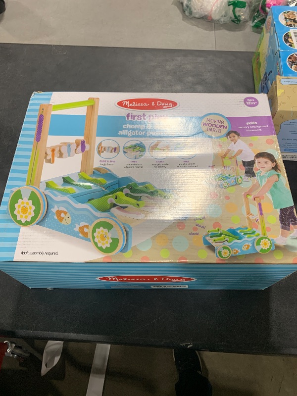 Photo 1 of Melissa & Doug First Play Chomp and Clack Alligator Wooden Push Toy and Activity Walker - Pretend Play Developmental Baby Push Walker Toy For Toddlers Ages 1+, 1 EA