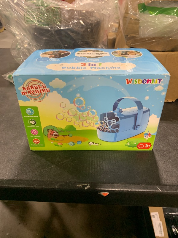 Photo 1 of Bubble Machine, 3 in 1 Bubble Maker, Bubble Blower with Replaceable Bubble Wands, 8000+ Colorful Bubbles Per Minute, Operated by Plug-in or Batteries, Bubble Toys for Indoor Outdoor Birthday Party