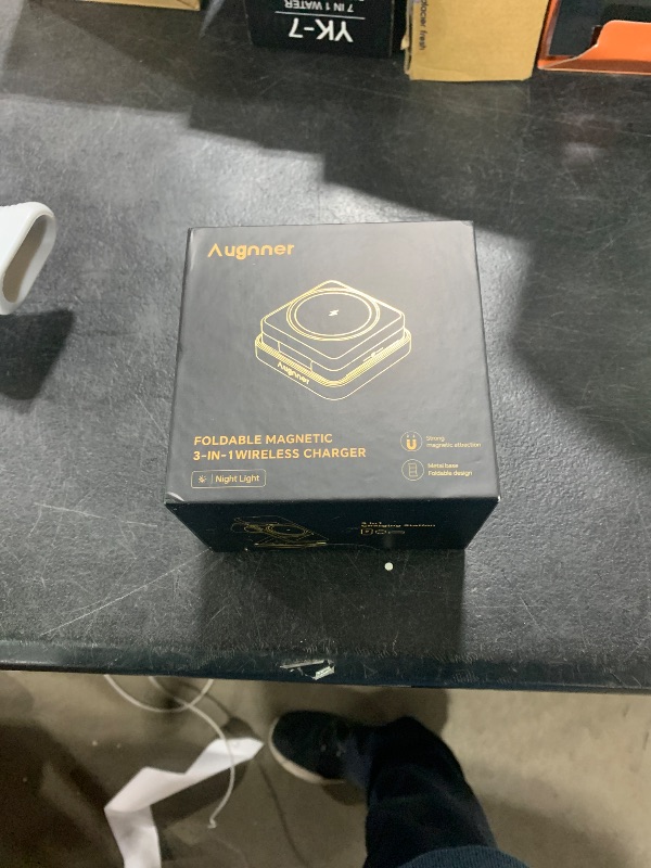 Photo 1 of ?2025 Upgraded? Wireless Charger 3 in 1, Foldable Wireless Charging Station with Light for Apple MagSafe Charger, Travel Magnetic Charger for iPhone 16/15/14/13/12 Apple Watch AirPods (20W Adapter)