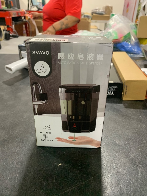 Photo 1 of SVAVO Automatic Soap Dispenser Touchless, 21oz/600ml Soap Dispenser Wall Mount, Liquid Soap Dispensers for Hand Soap Refill, Bathroom, Kitchen, Household, Commercial Place, ABS Plastic White