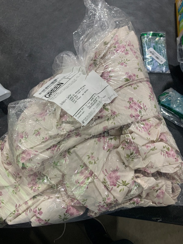 Photo 1 of Sleepdown Queen Cotton Percale Bed Linen Set, 4Pcs, 100% Long Staple, Ultra Soft, Deep Pocket, Breathable, Floral Print, Includes Fitted & Flat Sheets, 2 Pillowcases