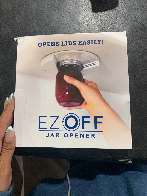 Photo 1 of EZ Off Jar Opener for Seniors - Under Cabinet Jar Openers for Weak Hands, Easy Grip, Arthritis jar opener, One Handed Gadgets & Bottle Opener - Essential Kitchen Gadgets for Home Assistance - White