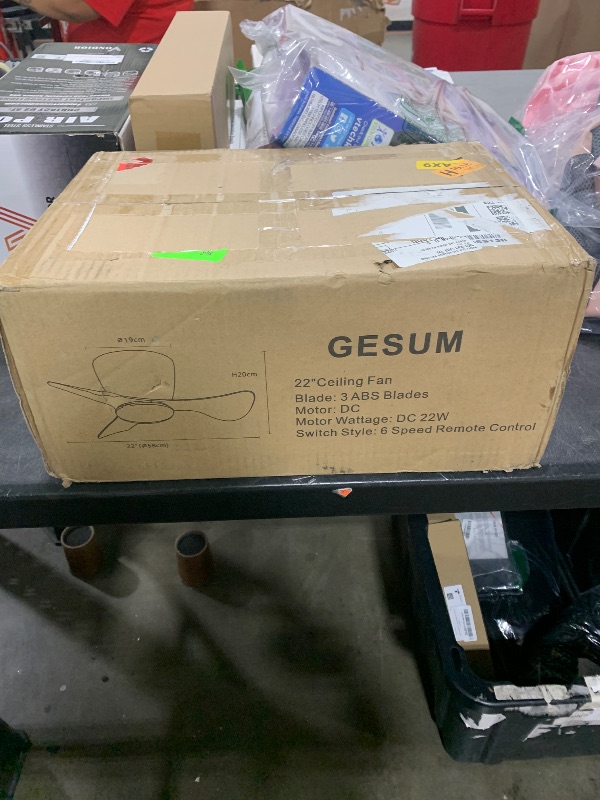 Photo 1 of GESUM Flush Mount Ceiling Fans with Lights, 22'' Small Ceiling Fans Remote & APP Control, 3CCT Dimmable, Quiet DC Motor for Patio Kitchen Bedroom