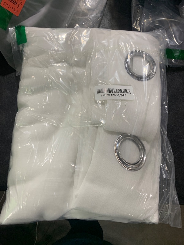 Photo 1 of NICETOWN White Sheer Linen Curtains 84" Long, Grommet Top Privacy with Enough Light Through Semi Sheer Window Treatments Vertical Drapes for Living Room/Bedroom, 2 Pieces = 140" Wide