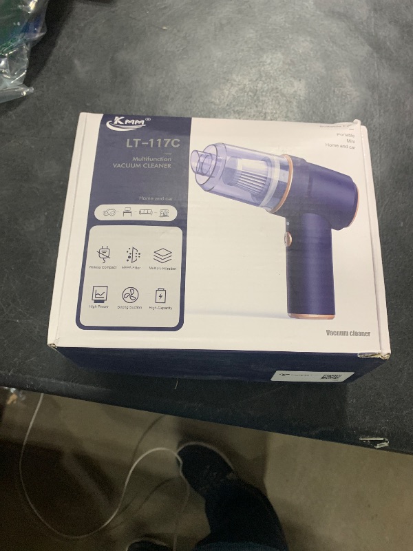 Photo 1 of KMM Handheld Car Vacuum Cleaner, 9000Pa Vacuum Cleaner and Air Duster, 120W High Power Hand Held Vacuum with LED Light and Multi-Nozzles for Car, Home, Office, Pet